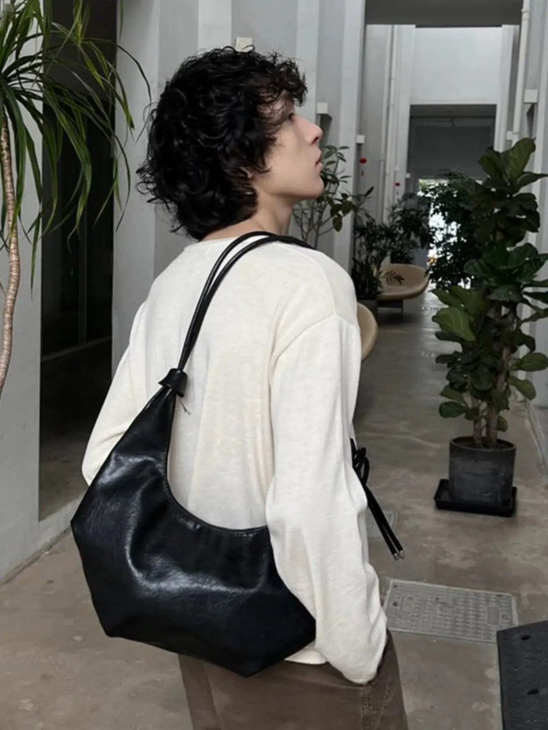 Black Leather Shoulder Bag