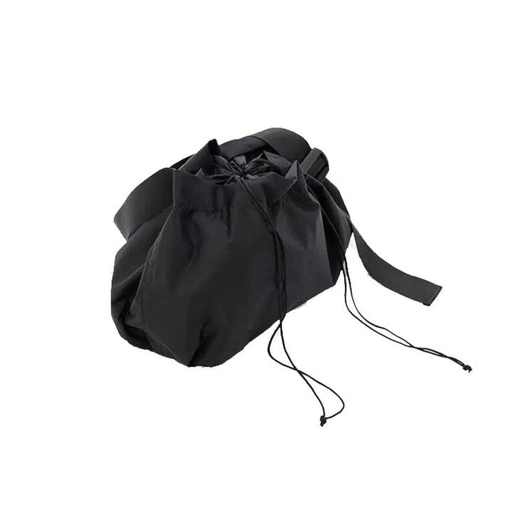 Black Nylon Drawstring Bag