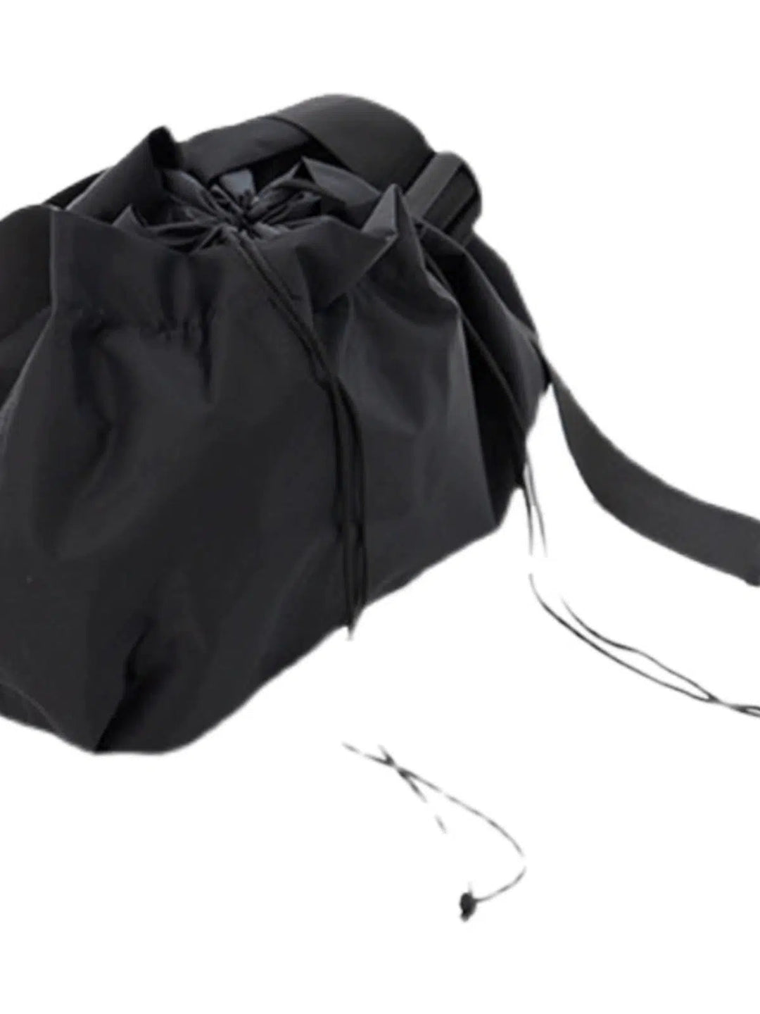 Black Nylon Drawstring Bag