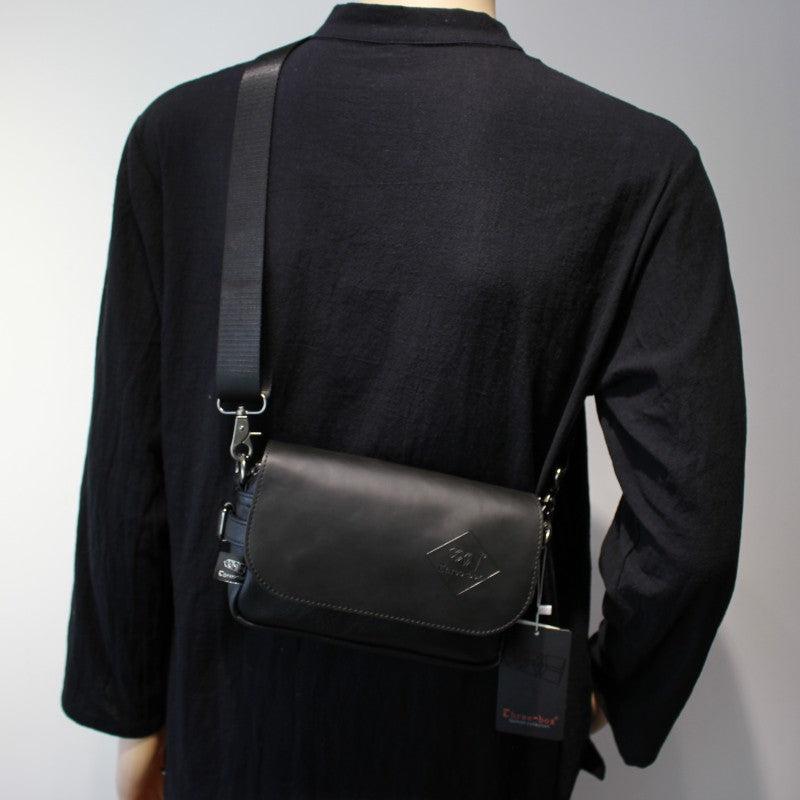 Black PU Leather Messenger Bag