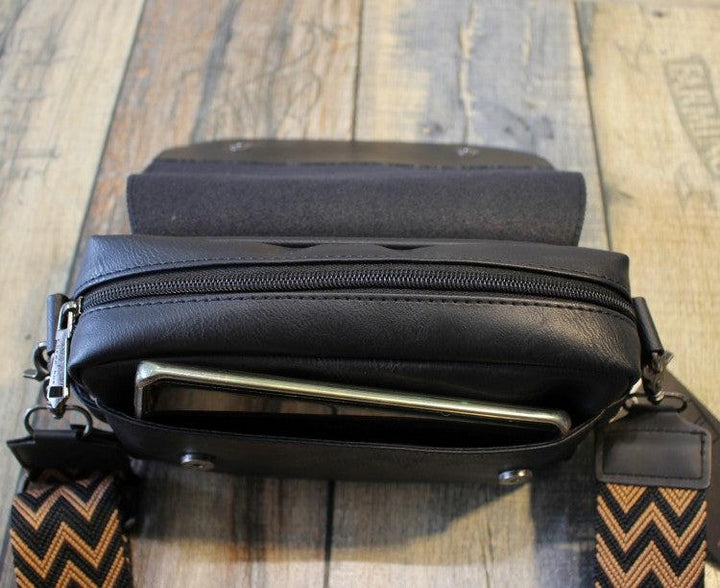 Black PU Leather Messenger Bag