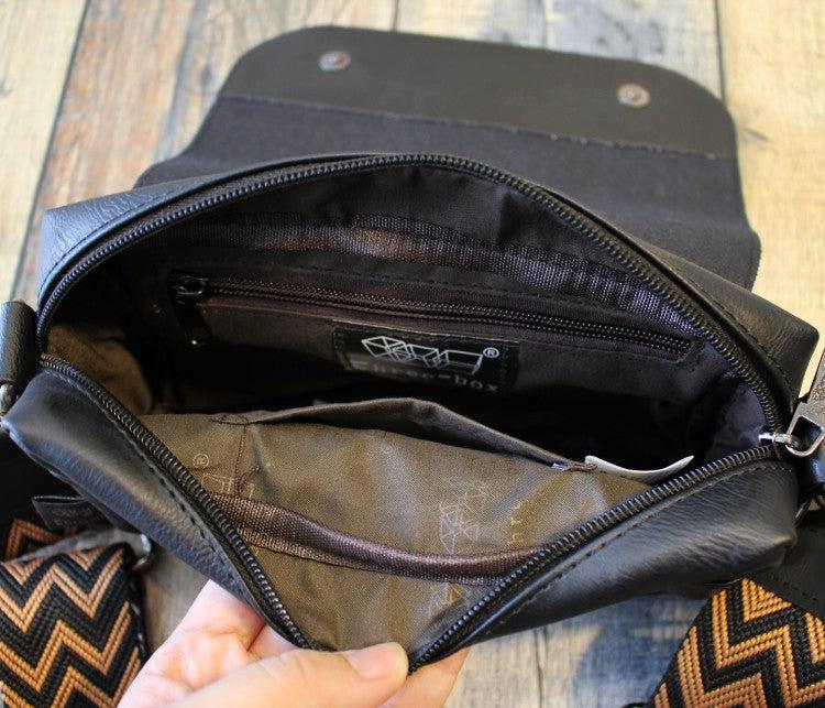 Black PU Leather Messenger Bag