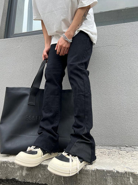 Black Slim Fit Flared Jeans