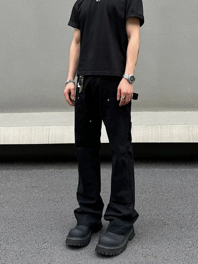 Black Slim-fit Straight Jeans