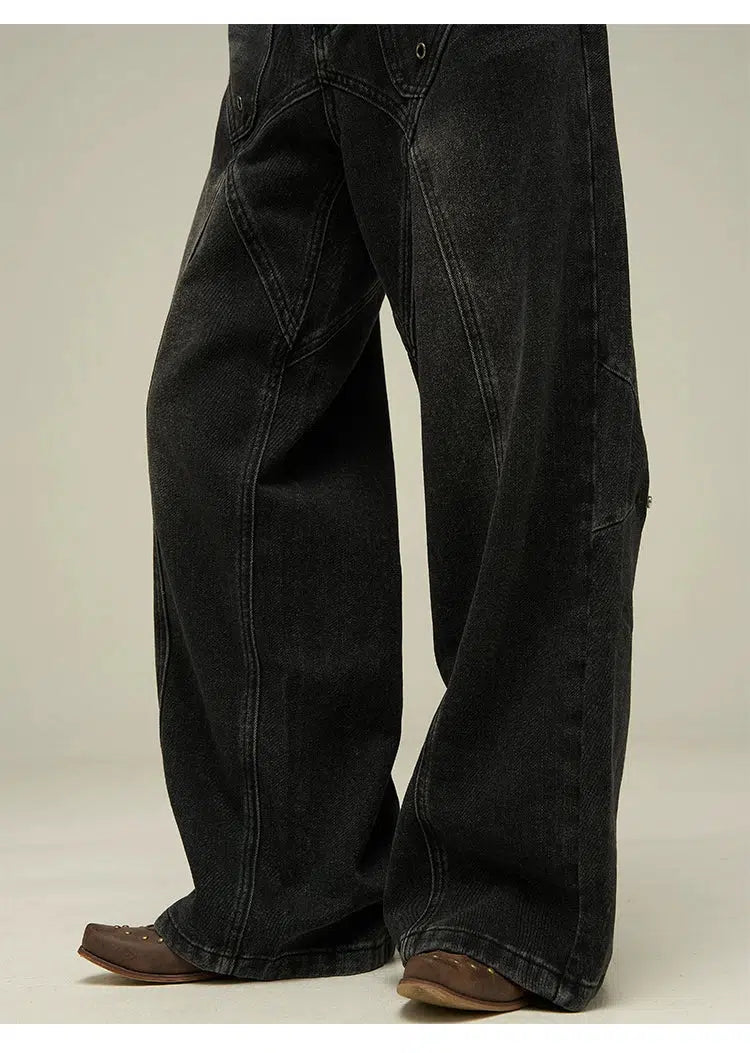 Black Straight Wide Leg Pants