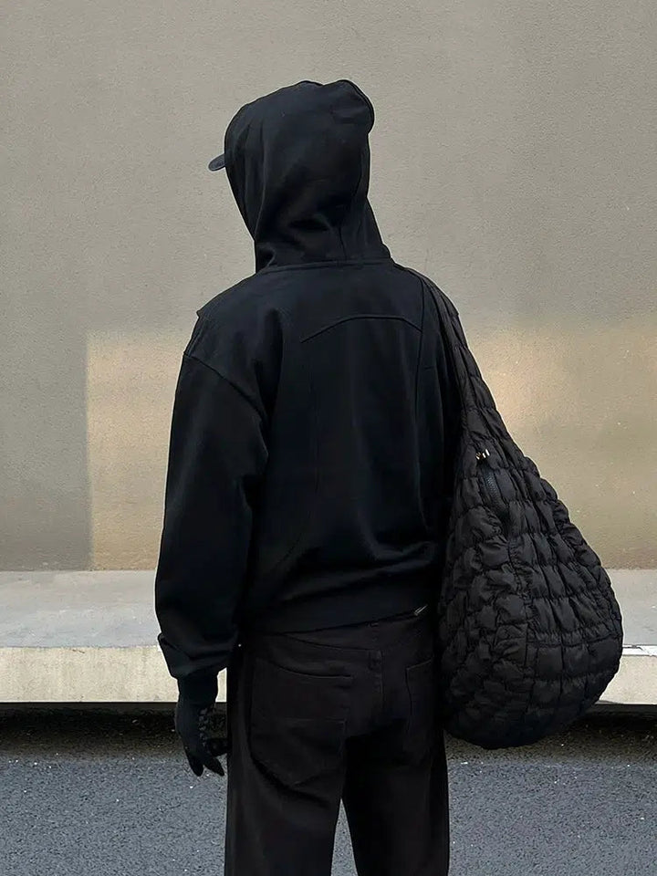 Black Thermal Hooded Sweatshirt