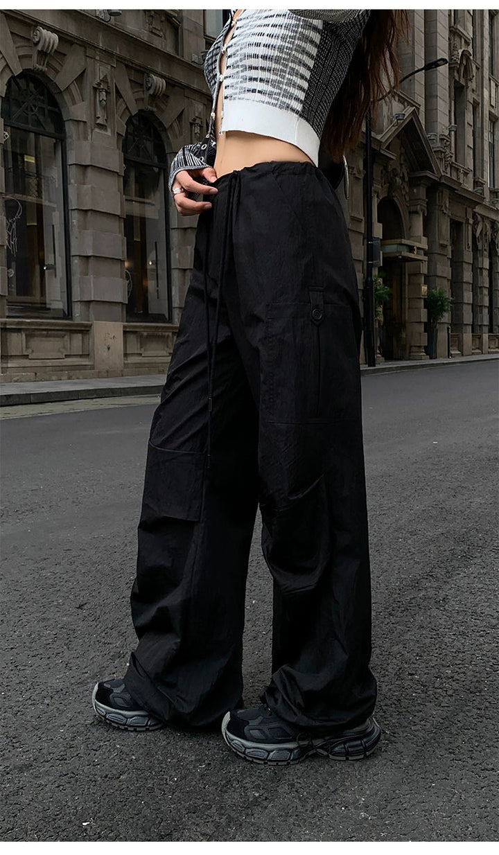 Black Wide Leg Cargo Pants