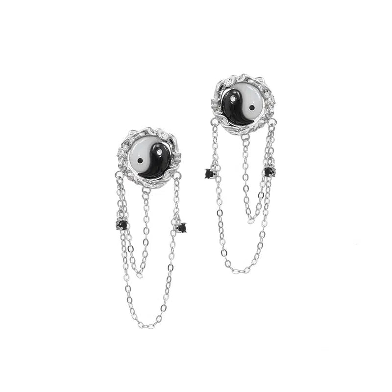 Black and White Earrings