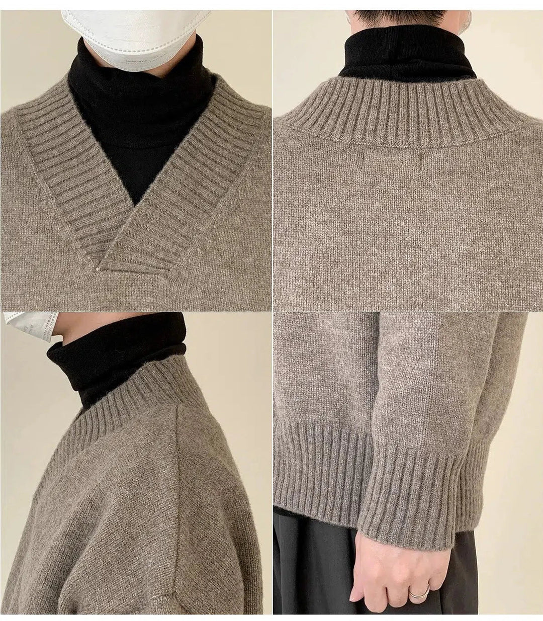 Blended Wool V-neck Sweater