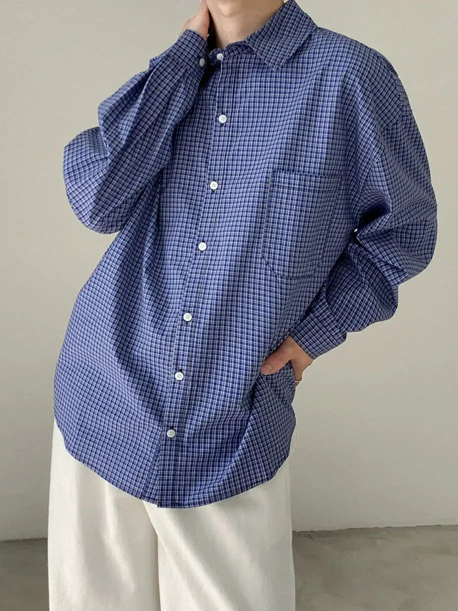 Blue Check Long Sleeve Shirt