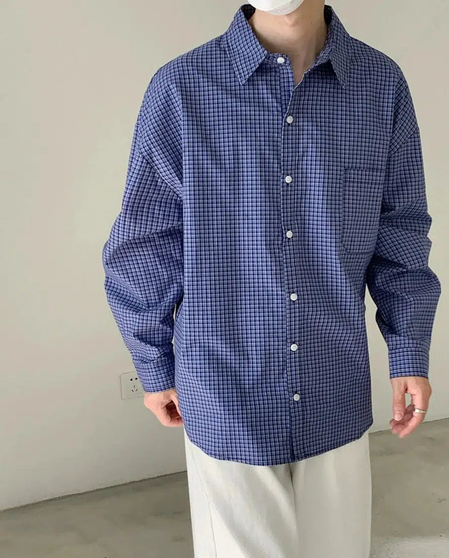 Blue Check Long Sleeve Shirt