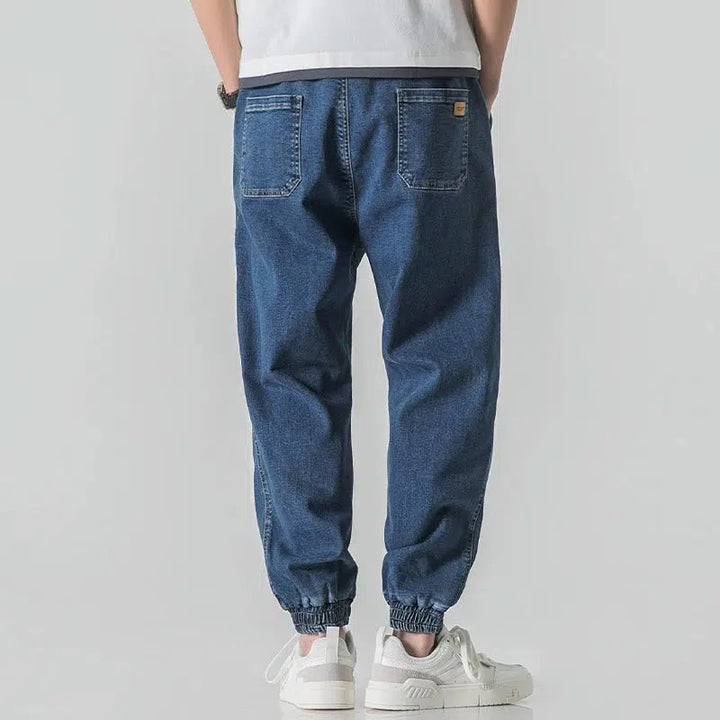 Blue Drawstring Sports Jeans