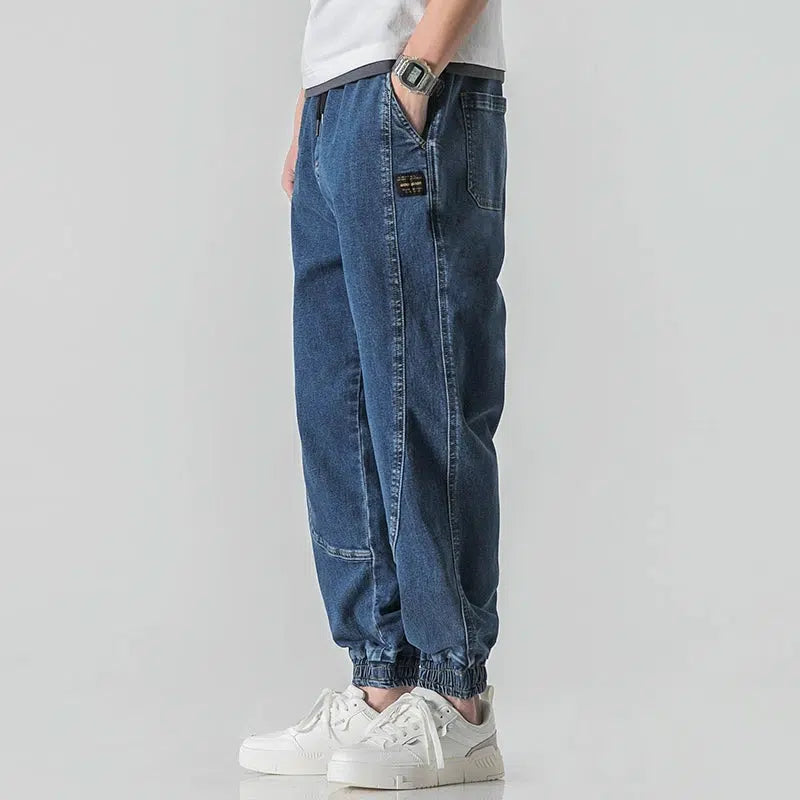 Blue Drawstring Sports Jeans