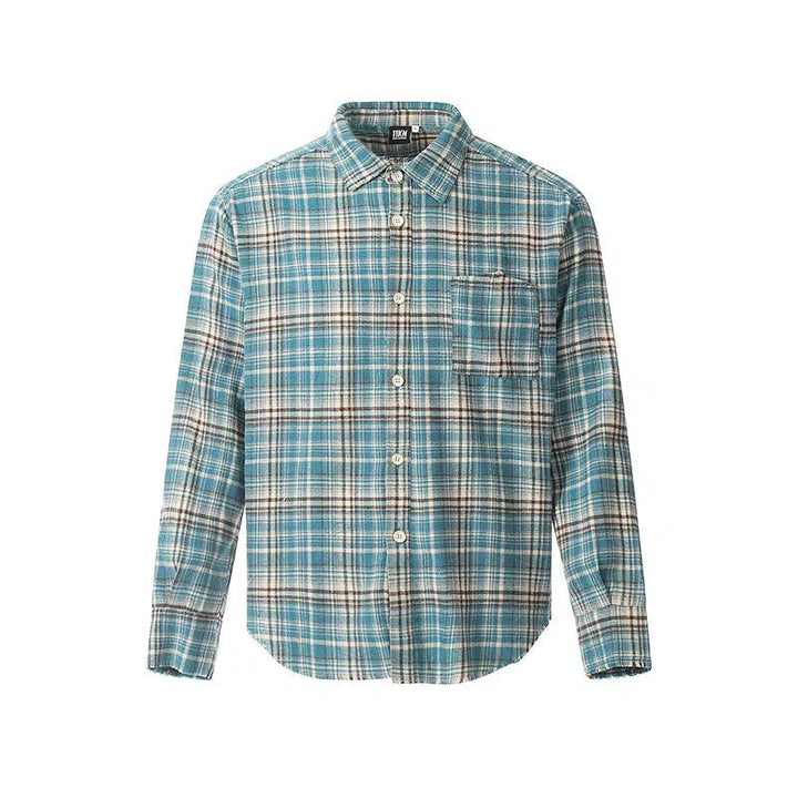 Blue Long Sleeve Plaid Shirt