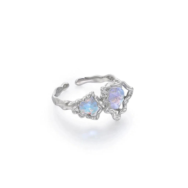 Blue Transparent Heart Ring