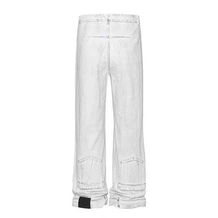 Blue inverted Straight-leg Jeans