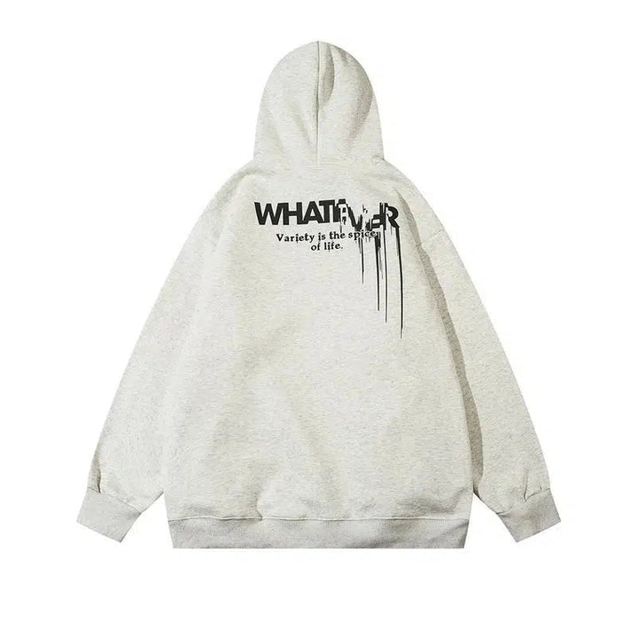 Blurred Letter Printed Hooded Sweatshirt