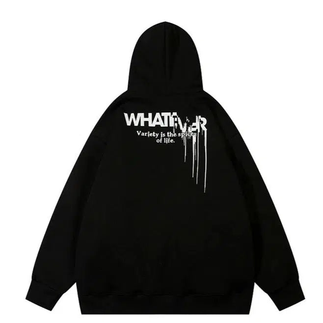 Blurred Letter Printed Hooded Sweatshirt