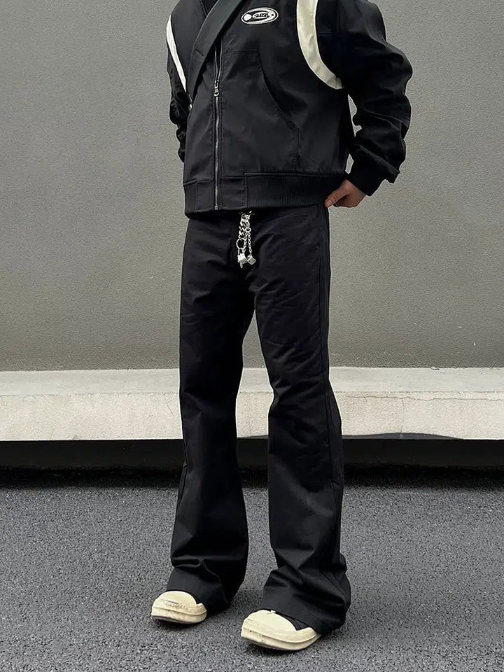 Boot-Cut Ceanfit Black Straight Pants