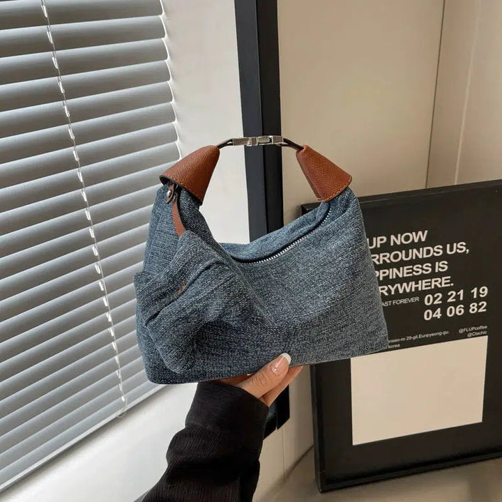 Bow Accent Handmade Denim Bag