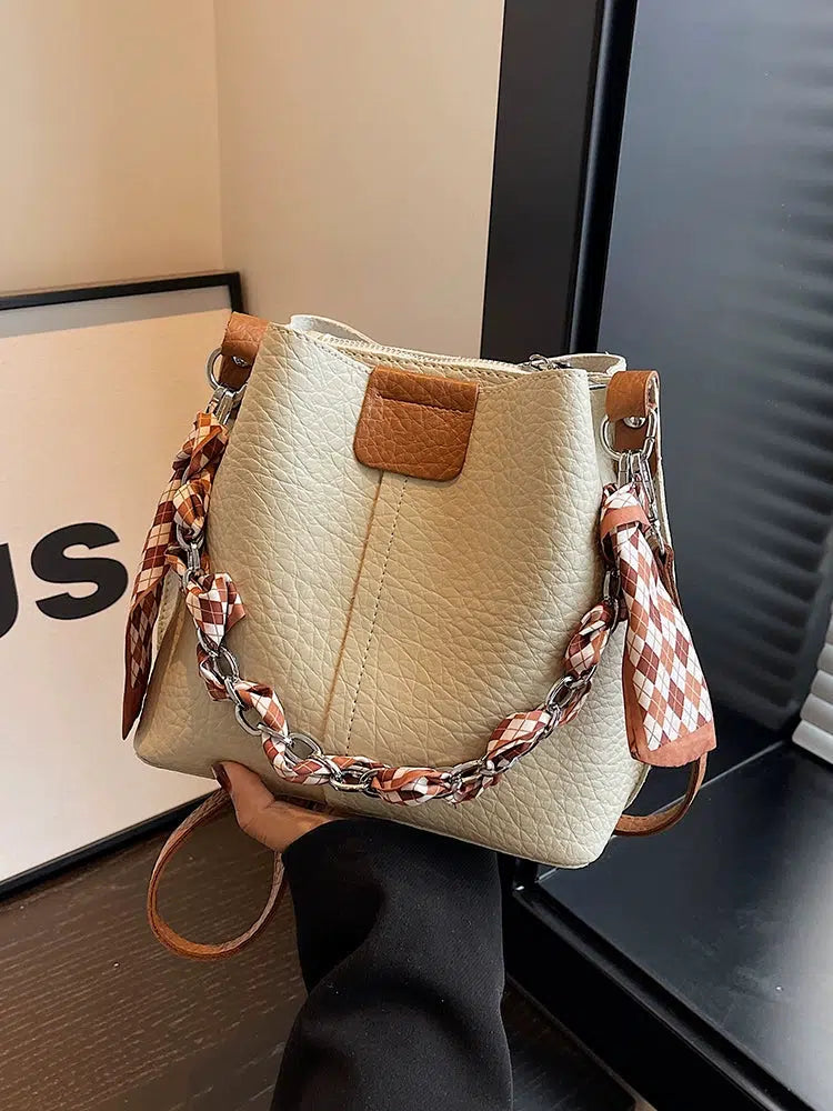 Braided Strap Bucket Bag