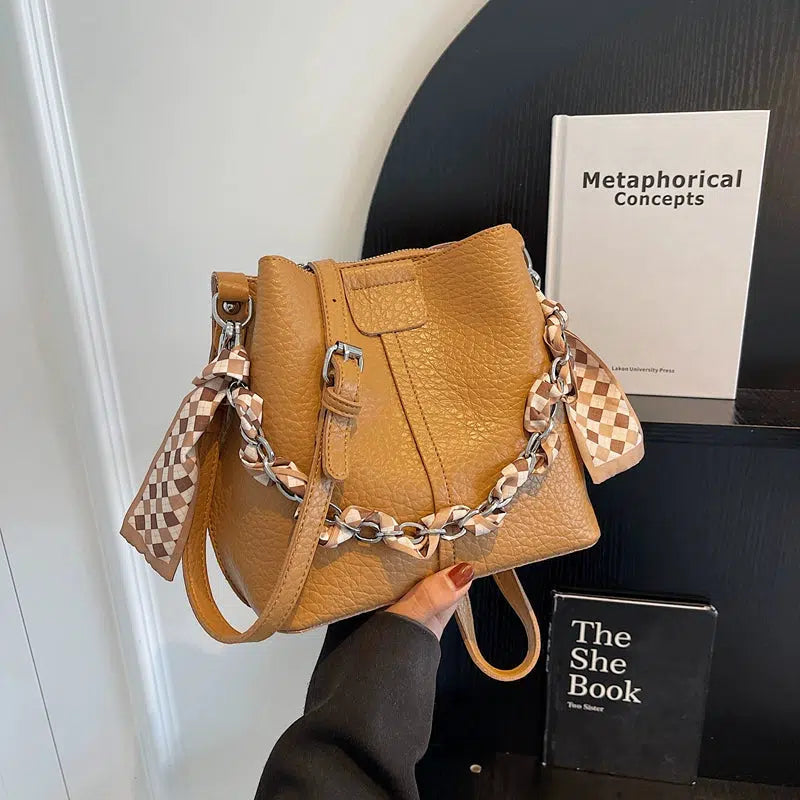 Braided Strap Bucket Bag