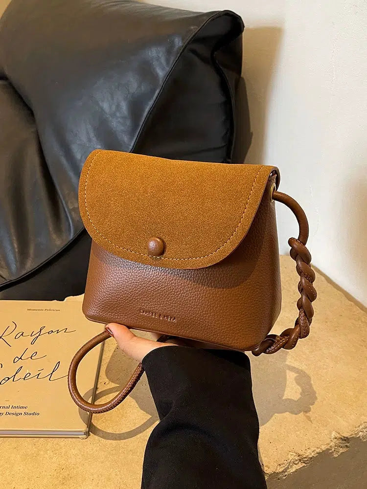 Braided Strap Bucket Shaped Bag