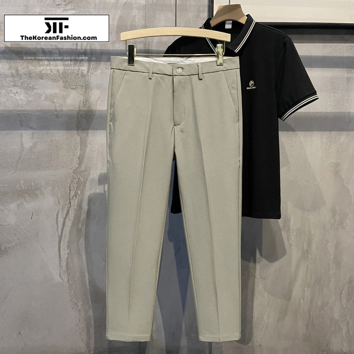 British Style Cropped Drape Pants