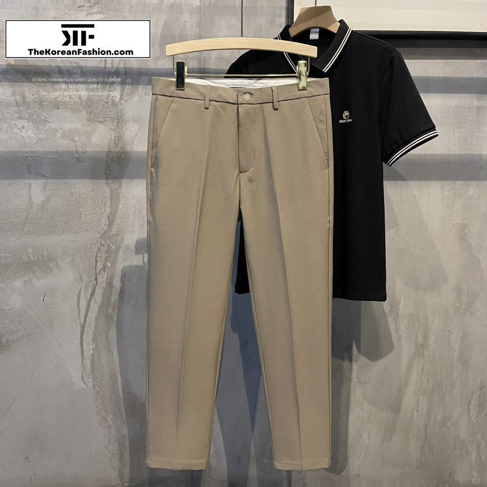 British Style Cropped Drape Pants