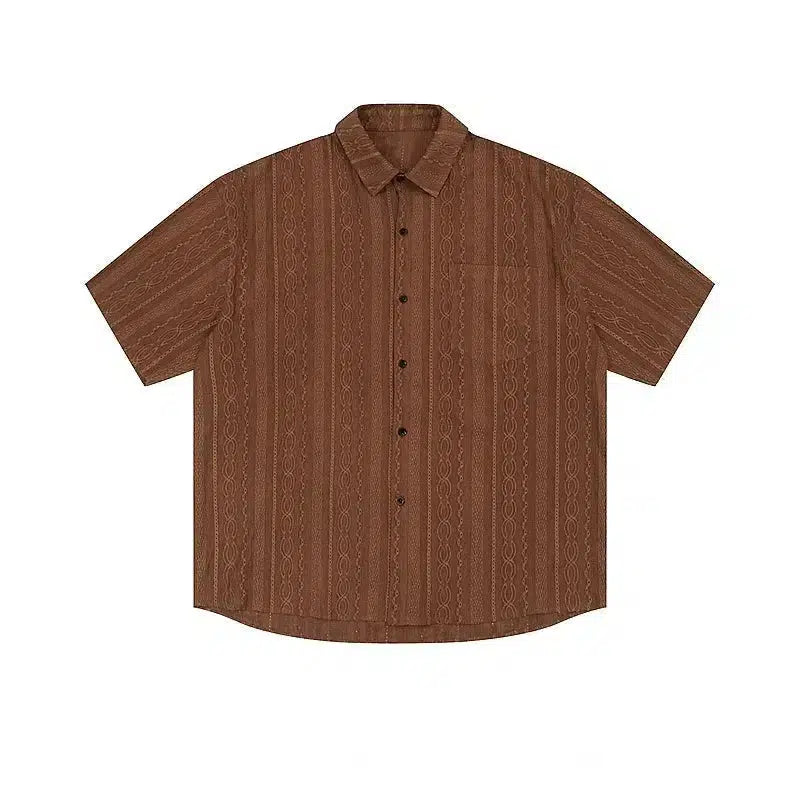 Brown Short-sleeved Shirt