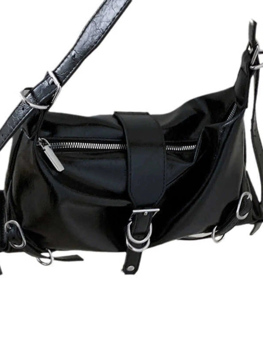 Buckle Accents Crossbody Bag