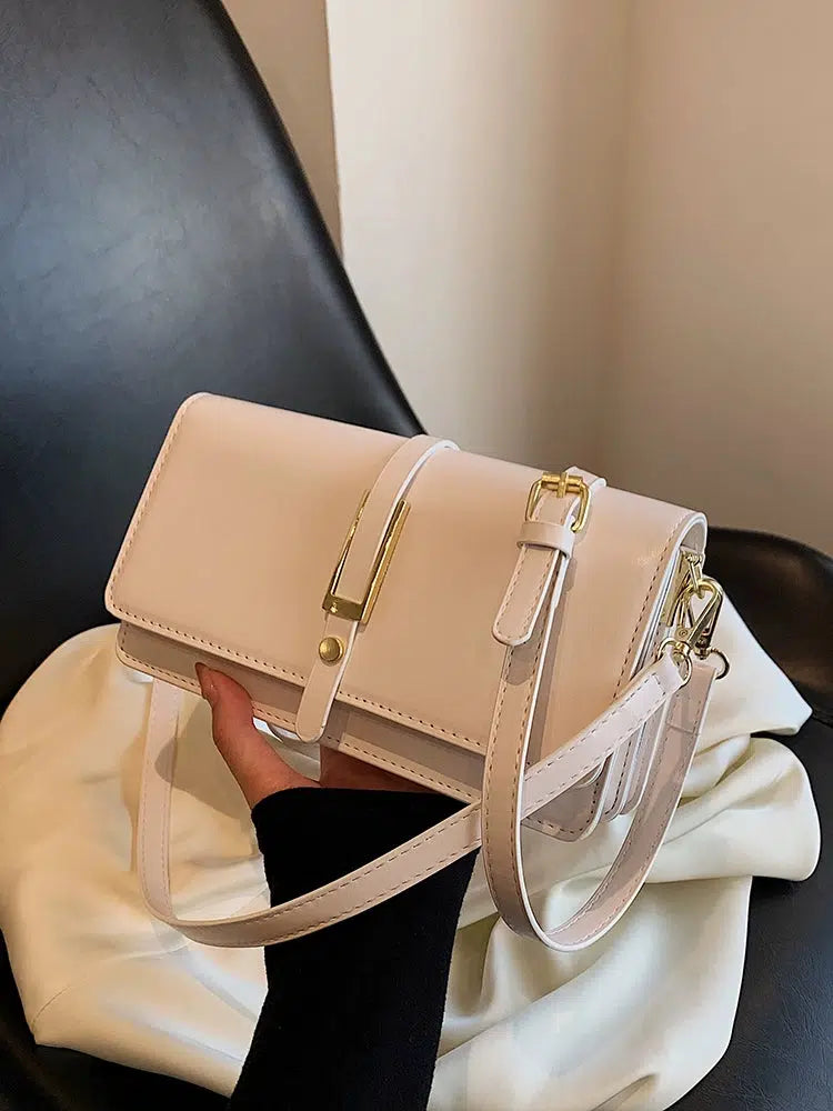 Buckle Closure Small Square Shoulder Bag