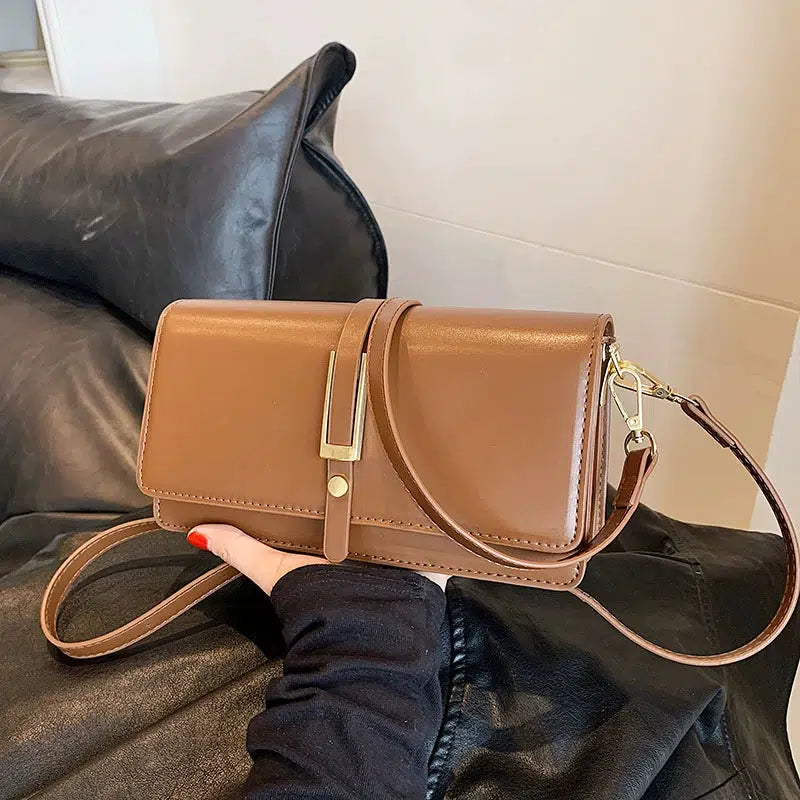 Buckle Closure Small Square Shoulder Bag