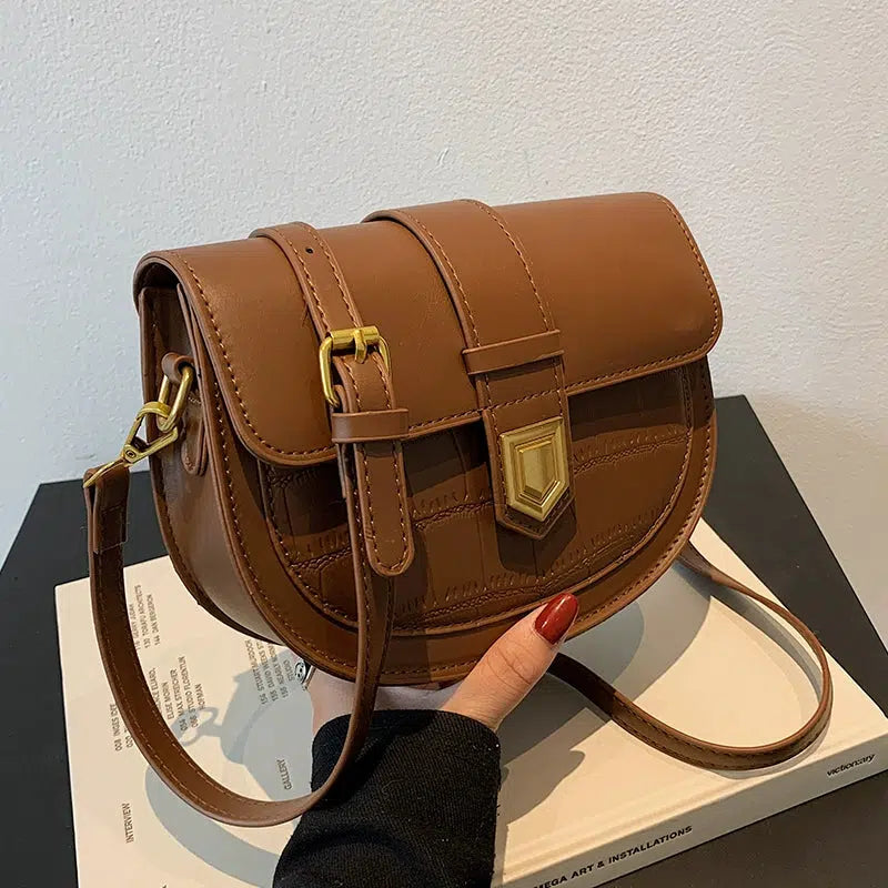 Buckle Leather Crossbody Bag