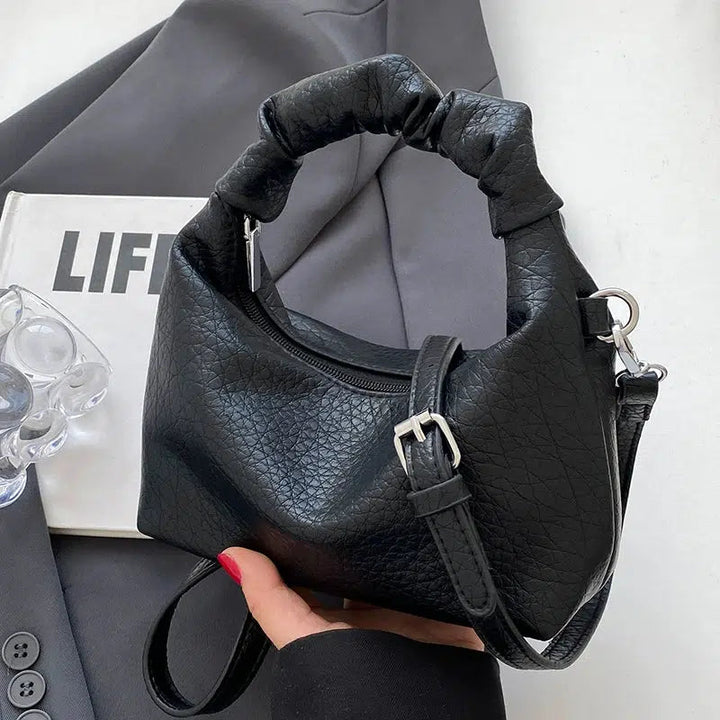 Buckle Straps Knotted Handle Mini Bag