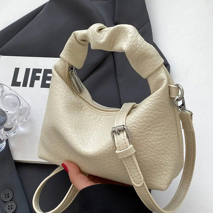 Buckle Straps Knotted Handle Mini Bag