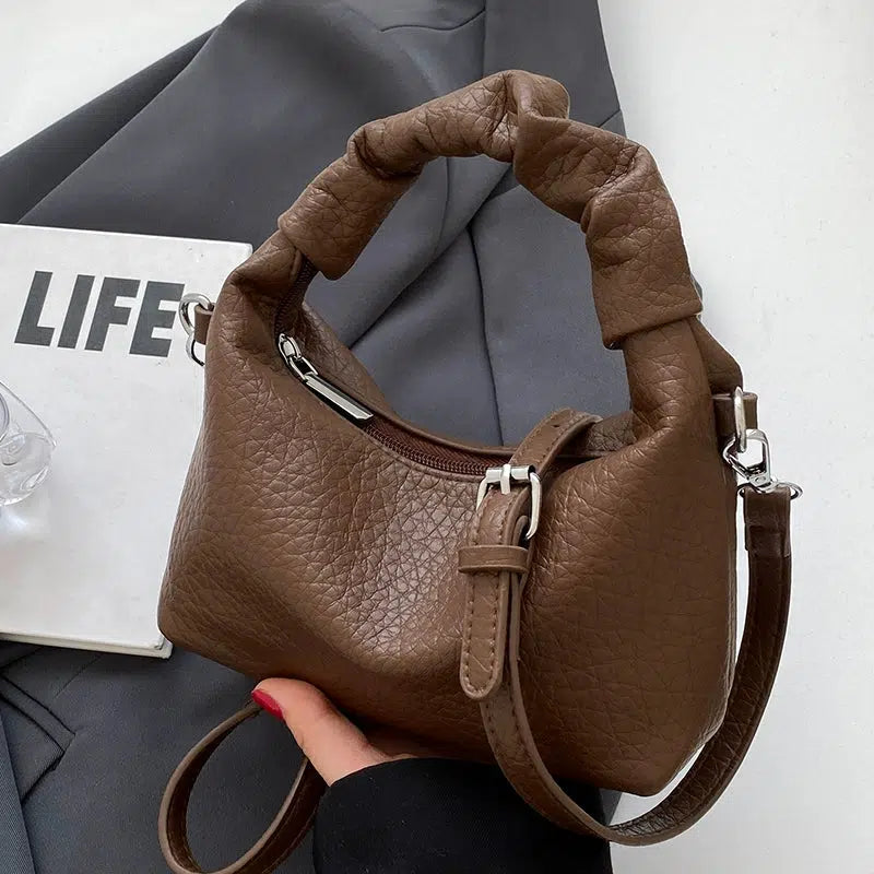 Buckle Straps Knotted Handle Mini Bag