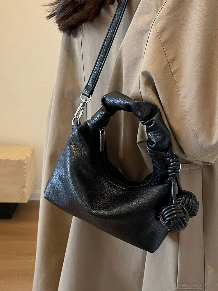 Buckle Straps Knotted Handle Mini Bag