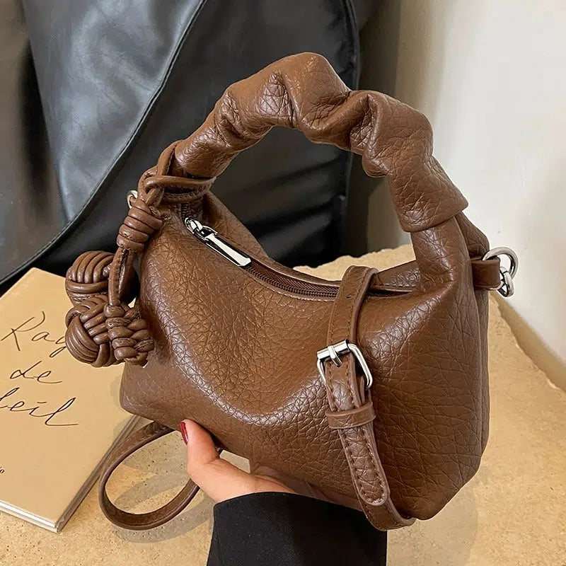 Buckle Straps Knotted Handle Mini Bag