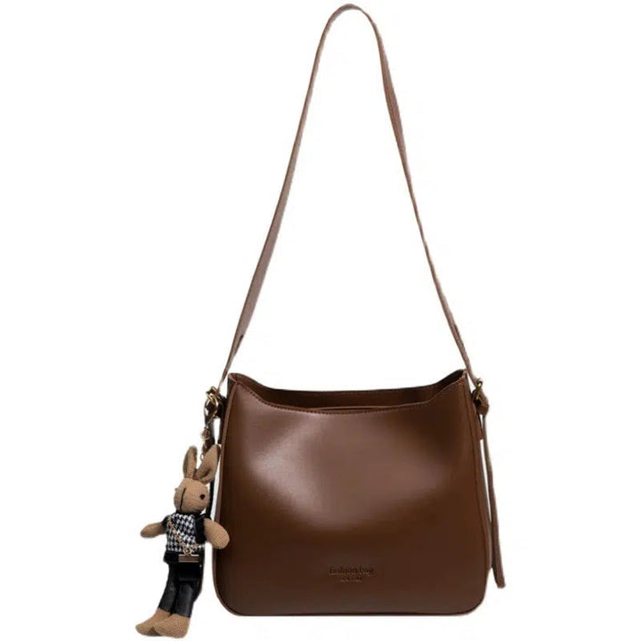 Bunny Charm Leather Shoulder Bag