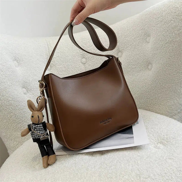 Bunny Charm Leather Shoulder Bag