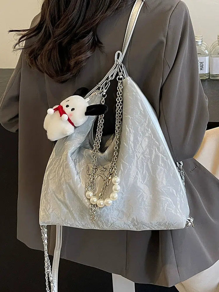 Butterfly Pearl Chain Decoration Tote Bag