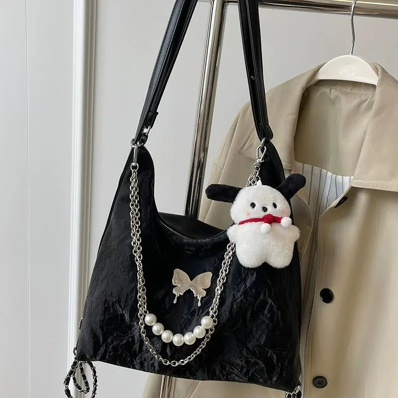 Butterfly Pearl Chain Decoration Tote Bag