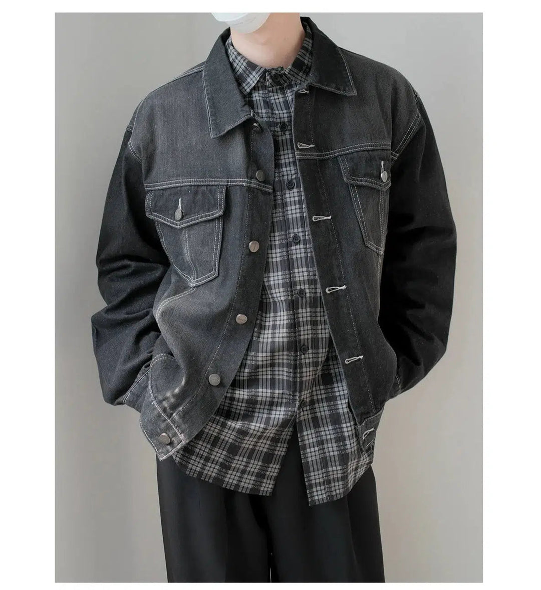 Button Closure Casual Denim Jacket