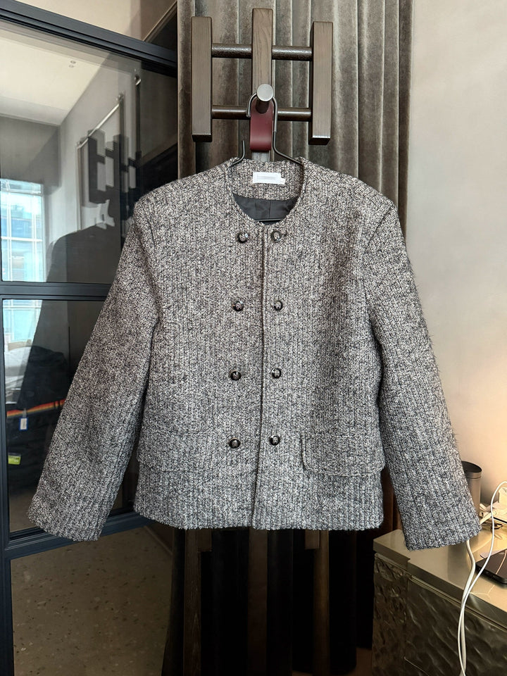 Button Closure Classic Textured Jacket