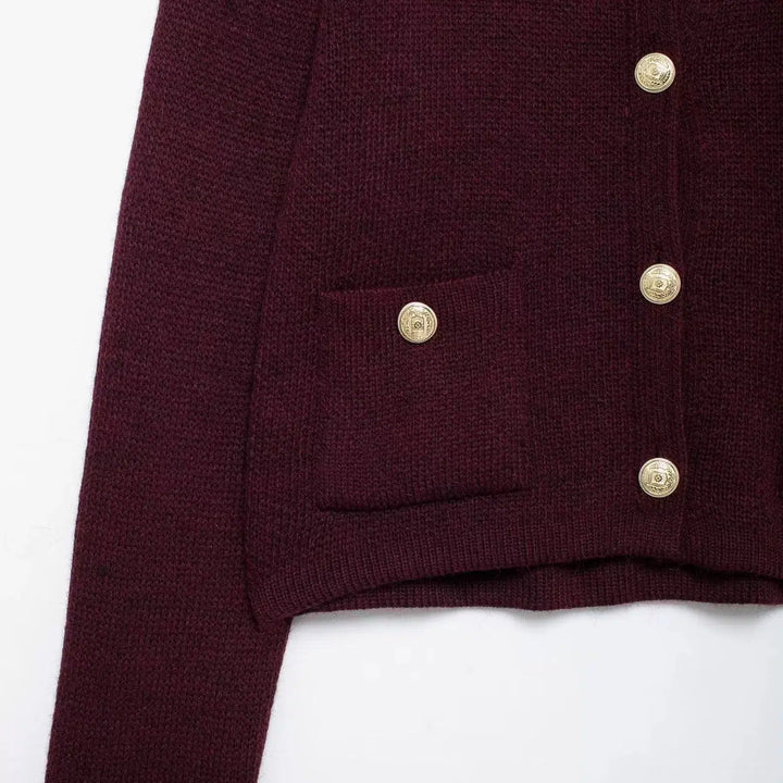 Button-Front Knit Cardigan