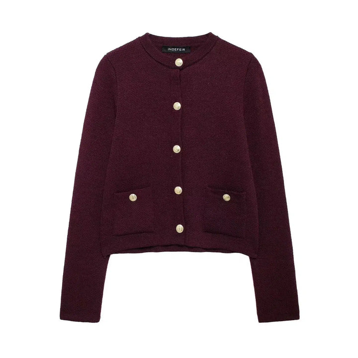 Button-Front Knit Cardigan