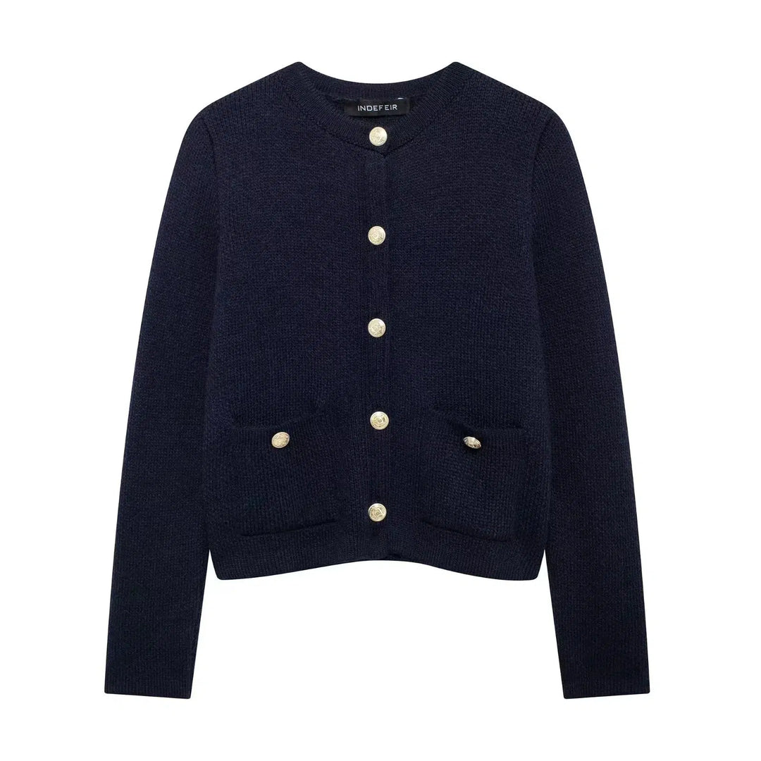 Button-Front Knit Cardigan