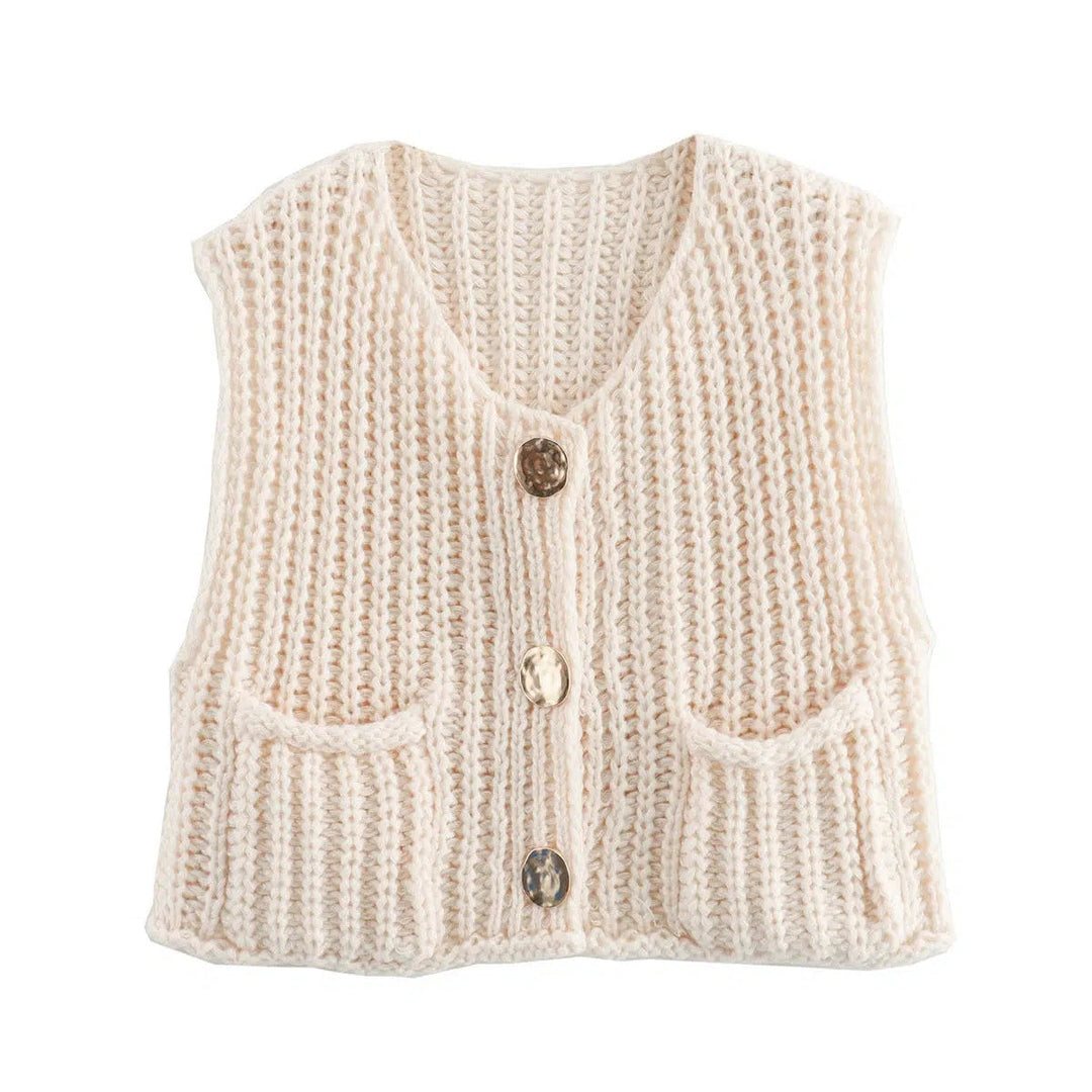 Button Front Knitwear Vest