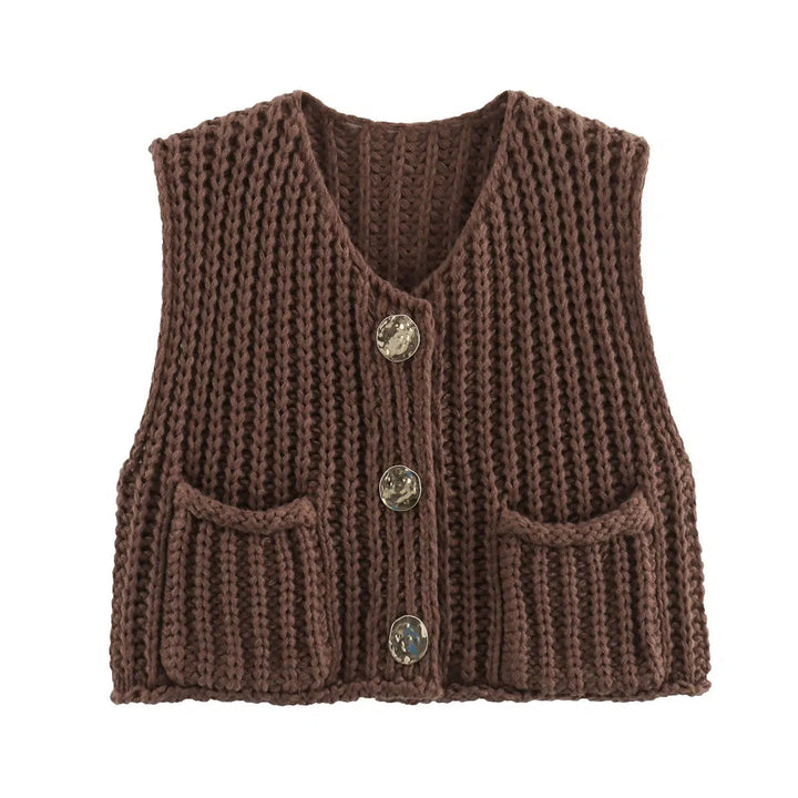 Button Front Knitwear Vest